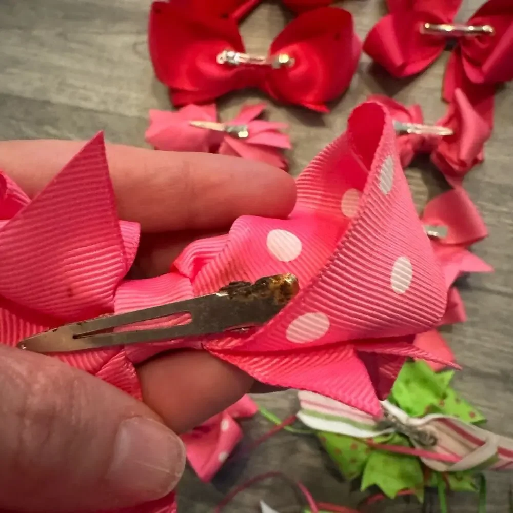 12 Dark Pink Grosgrain Ribbon Girls' Hairbows